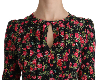 Dolce & Gabbana Floral A-Line Viscose Knee Length Dress Dolce & Gabbana