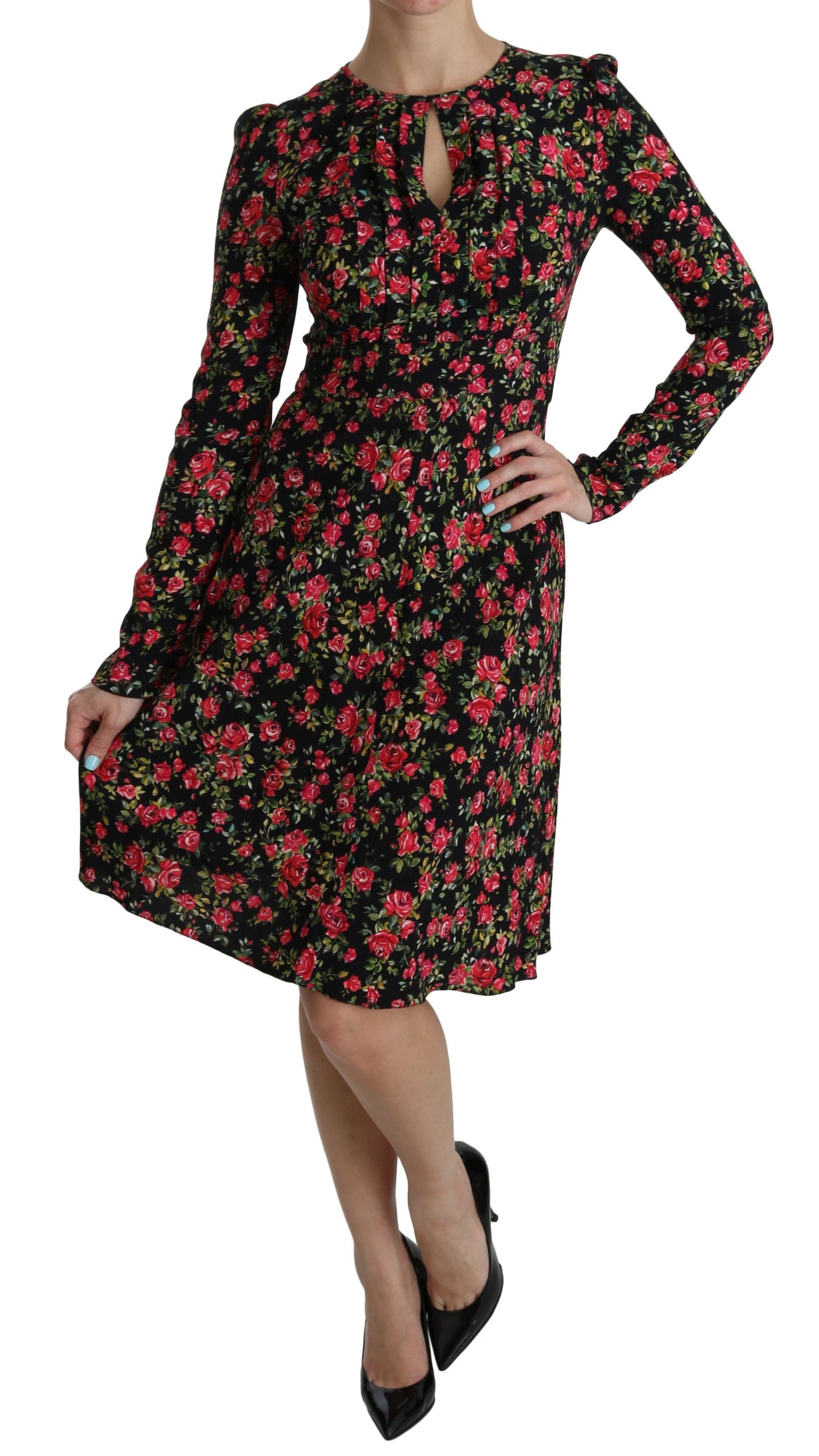 Dolce & Gabbana Floral A-Line Viscose Knee Length Dress Dolce & Gabbana