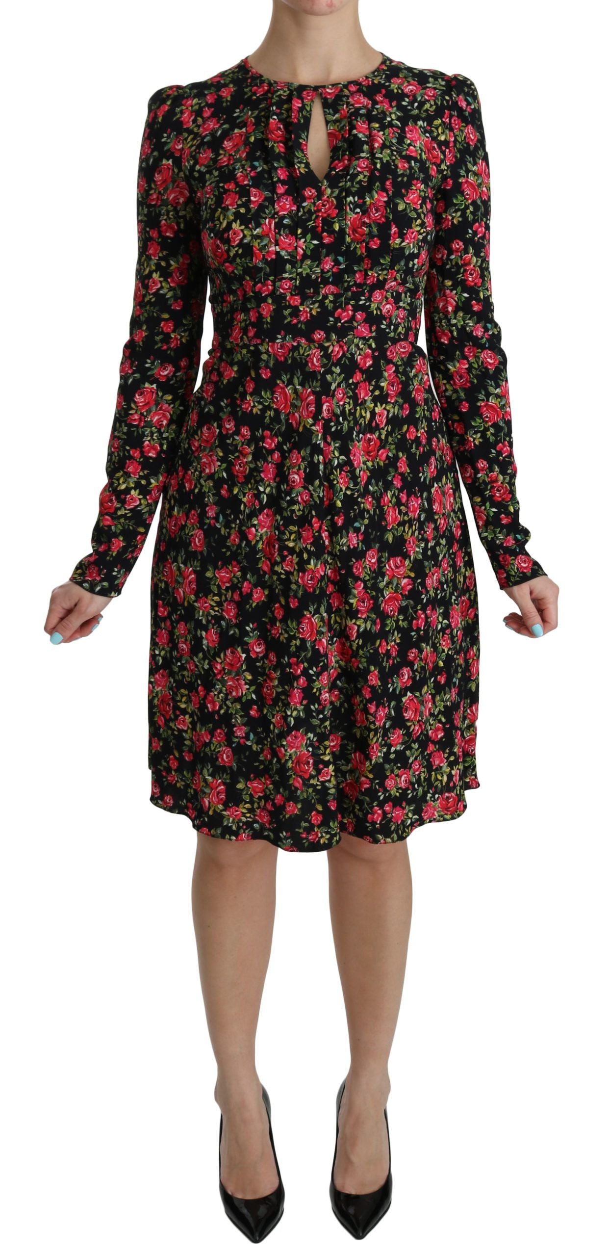 Dolce & Gabbana Floral A-Line Viscose Knee Length Dress Dolce & Gabbana