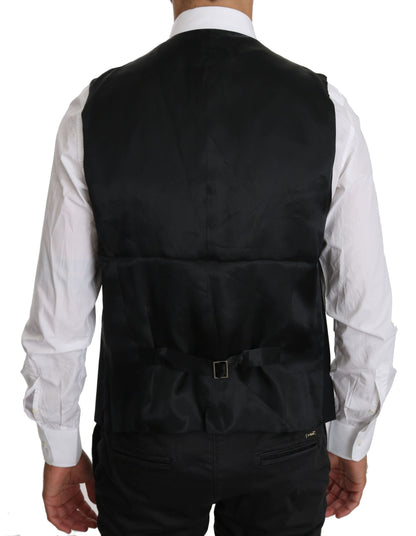 Dolce & Gabbana Sleek Black Cotton Blend Dress Vest Dolce & Gabbana