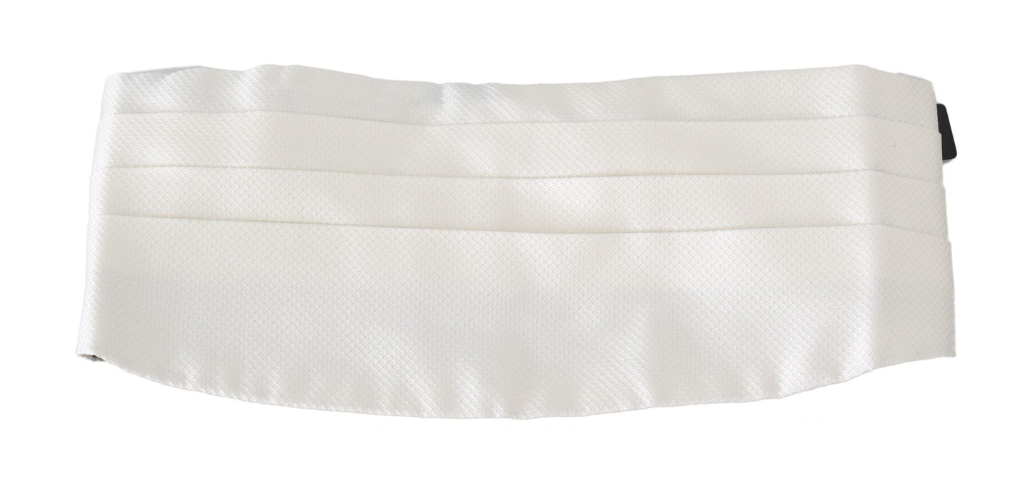 Dolce & Gabbana Elegant Silk White Patterned Cummerbund Dolce & Gabbana