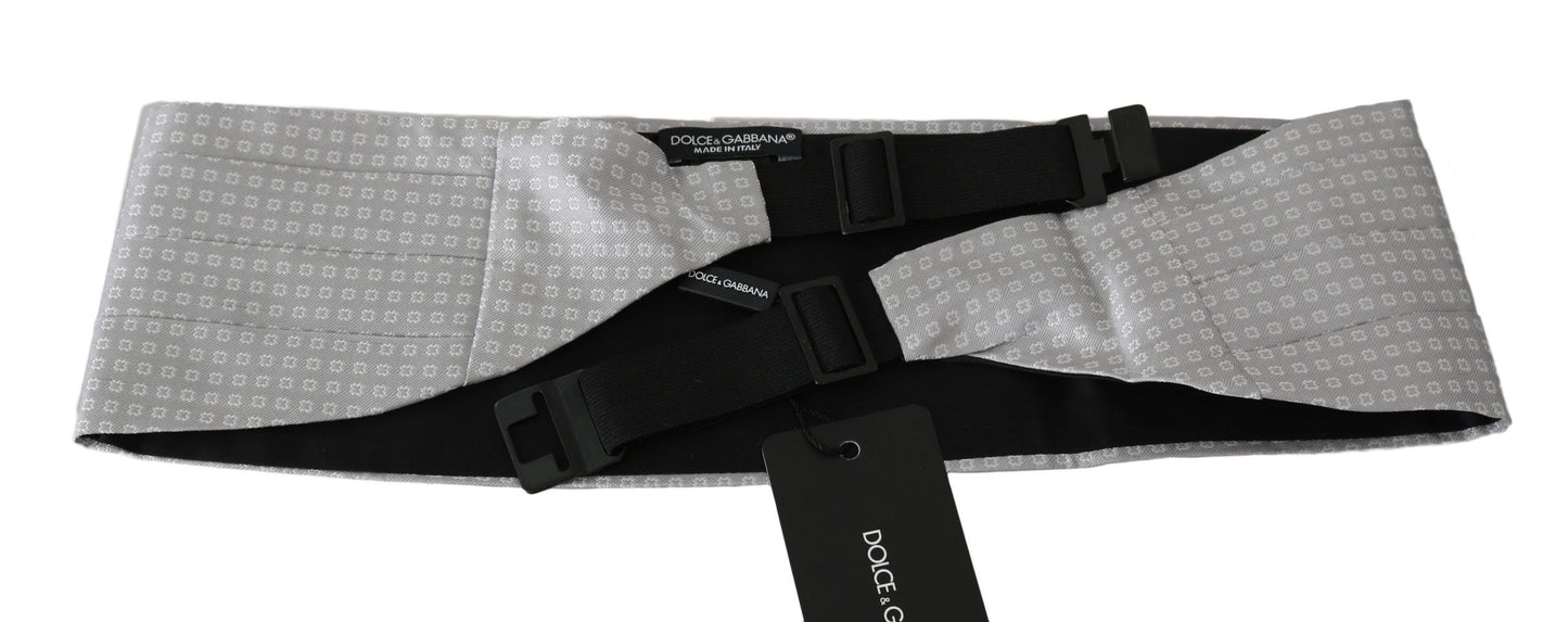 Dolce & Gabbana Elegant Gray Silk Cummerbund Dolce & Gabbana