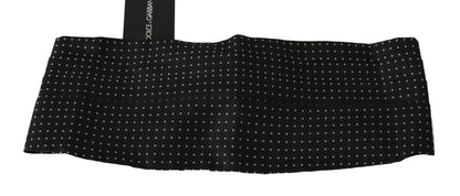 Dolce & Gabbana Elegant Black Dotted Silk Cummerbund Dolce & Gabbana