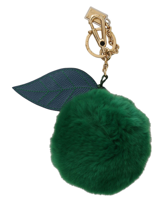 Dolce & Gabbana Elegant Tricolor Fur Ball Keychain Dolce & Gabbana