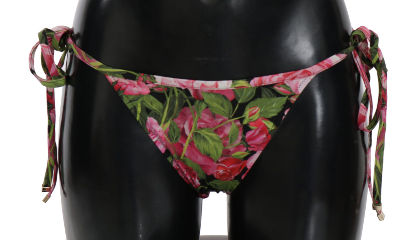 Dolce & Gabbana Elegant Rose Pattern Bikini Bottom Dolce & Gabbana