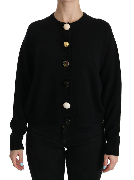 Dolce & Gabbana Elegant Black Cashmere Cardigan Top Dolce & Gabbana