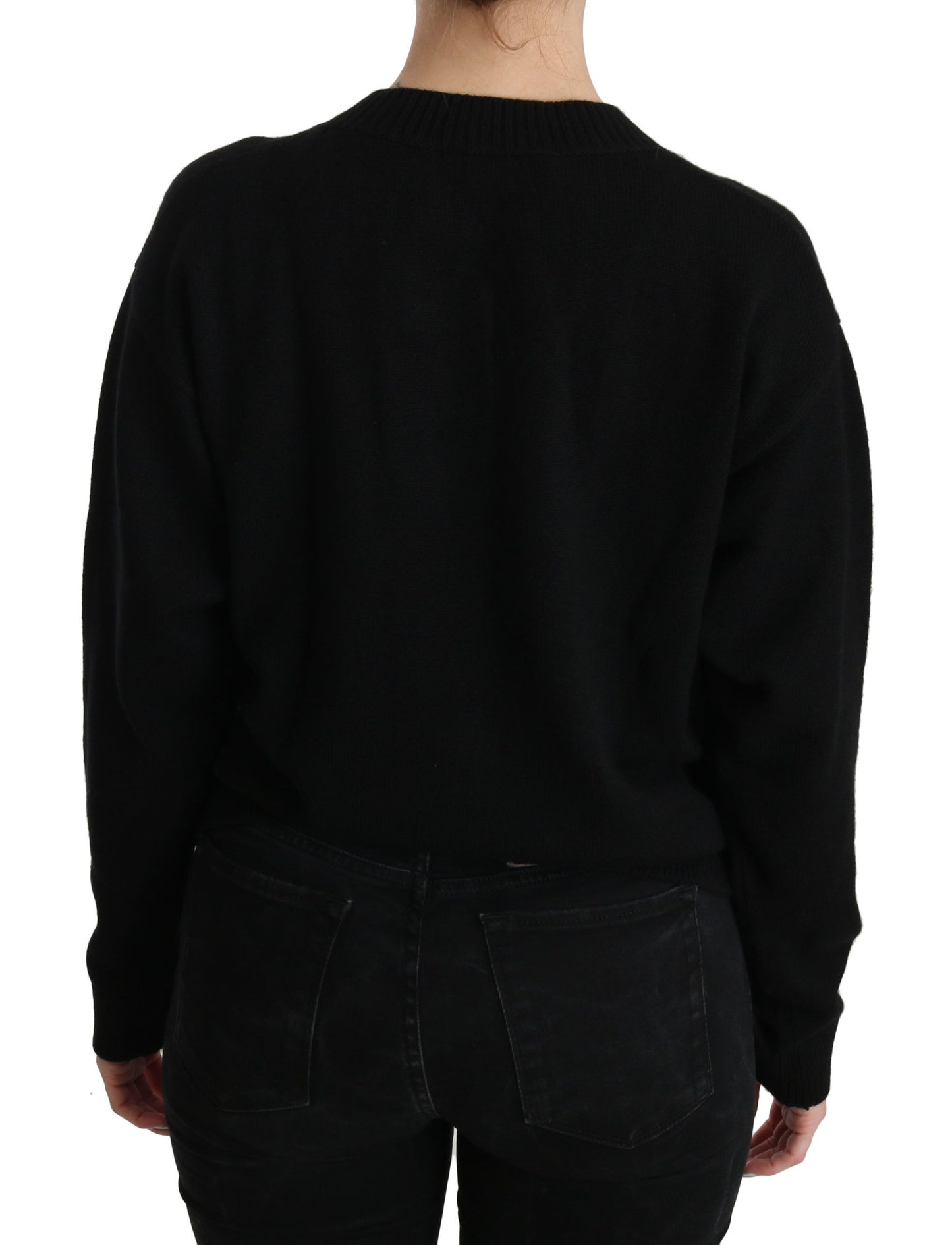 Dolce & Gabbana Elegant Black Cashmere Cardigan Top Dolce & Gabbana