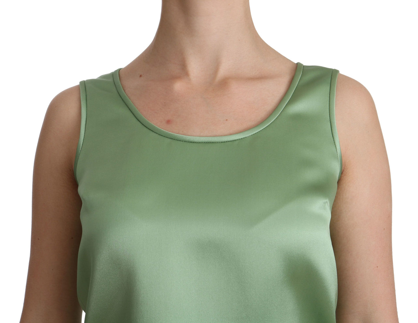 Dolce & Gabbana Elegant Silk Sleeveless Top in Light Mint Green Dolce & Gabbana