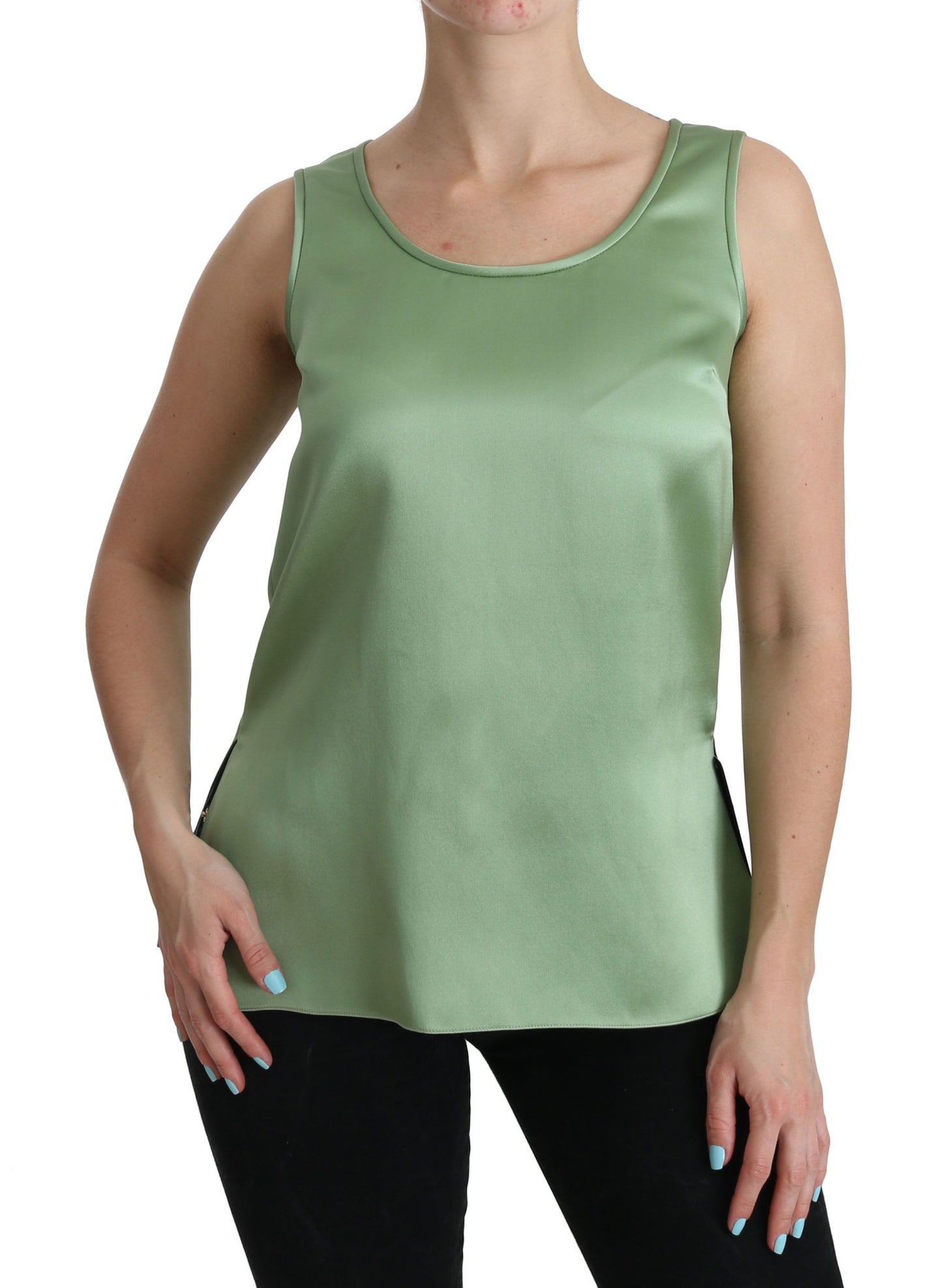 Dolce & Gabbana Elegant Silk Sleeveless Top in Light Mint Green Dolce & Gabbana