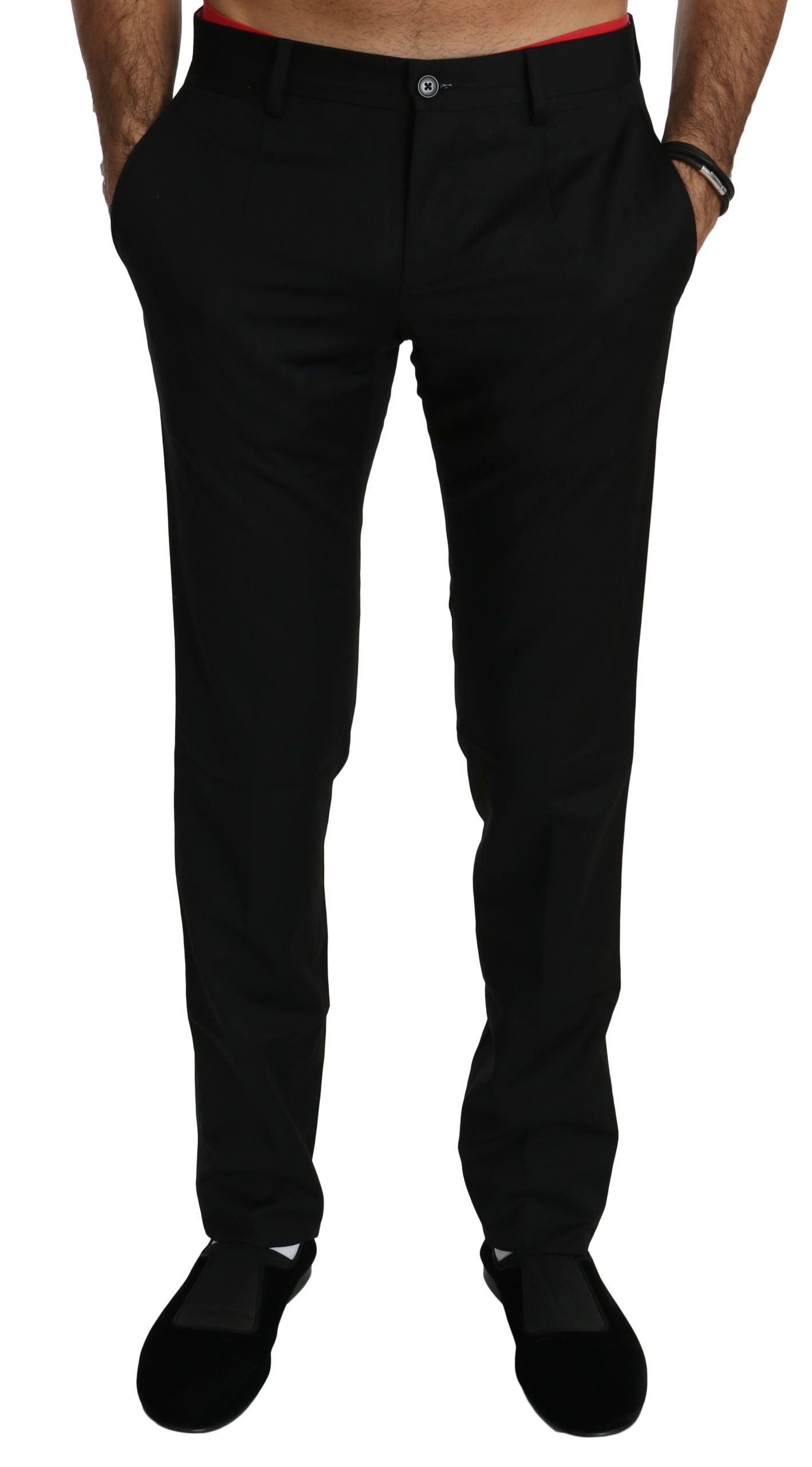 Dolce & Gabbana Elegant Black Wool Dress Pants Dolce & Gabbana