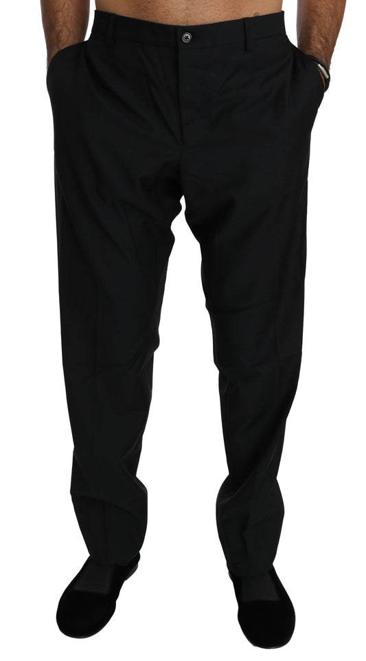 Dolce & Gabbana Elegant Black Virgin Wool Dress Pants Dolce & Gabbana