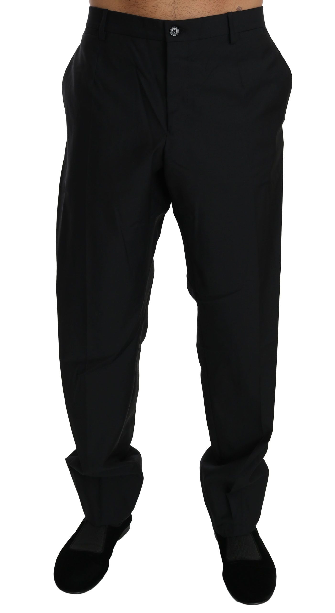 Dolce & Gabbana Elegant Black Virgin Wool Dress Pants Dolce & Gabbana