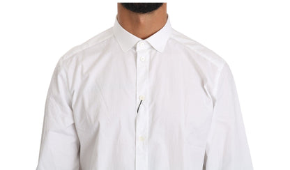 Dolce & Gabbana Elegant White Cotton Gold Fit Shirt Dolce & Gabbana