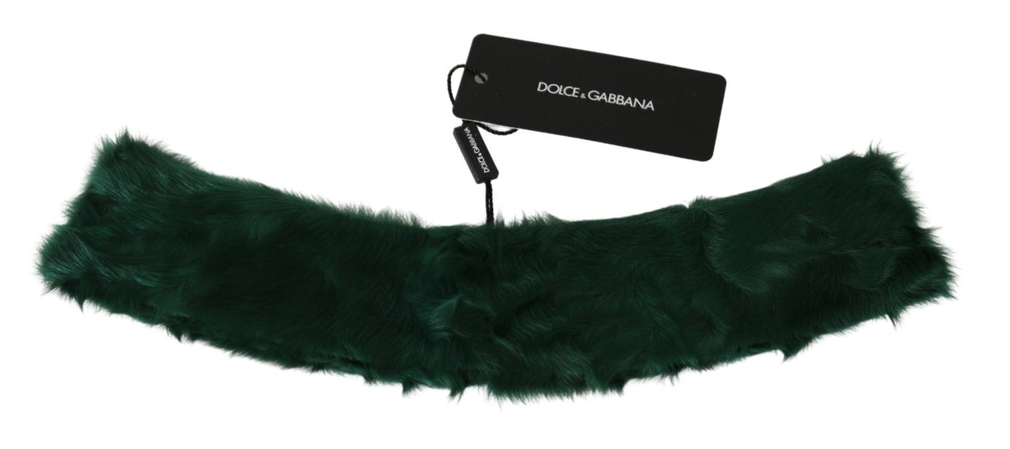 Dolce & Gabbana Luxurious Green Lambskin Scarf for Women Dolce & Gabbana