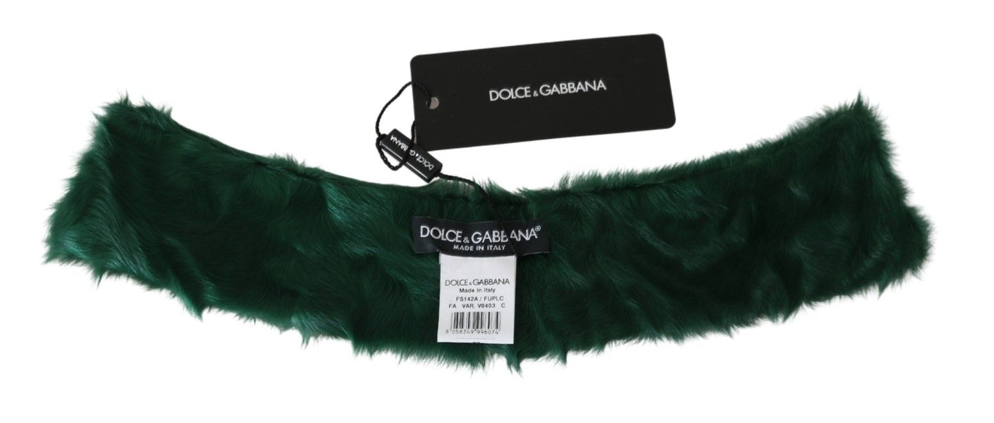 Dolce & Gabbana Luxurious Green Lambskin Scarf for Women Dolce & Gabbana