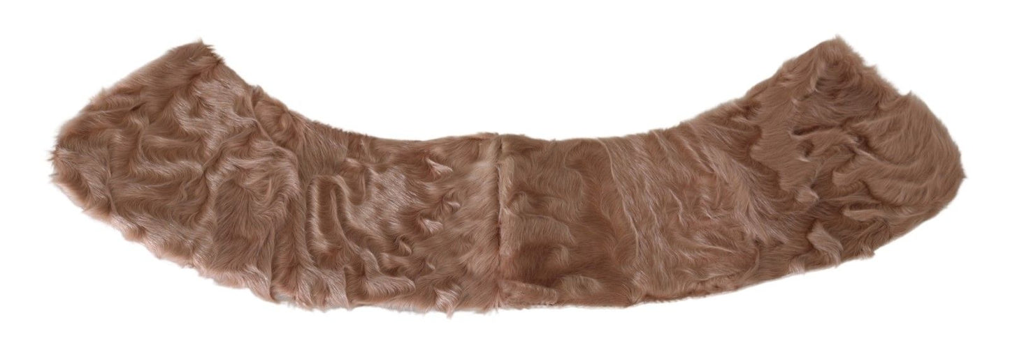 Dolce & Gabbana Elegant Beige Lambskin Scarf for Women Dolce & Gabbana