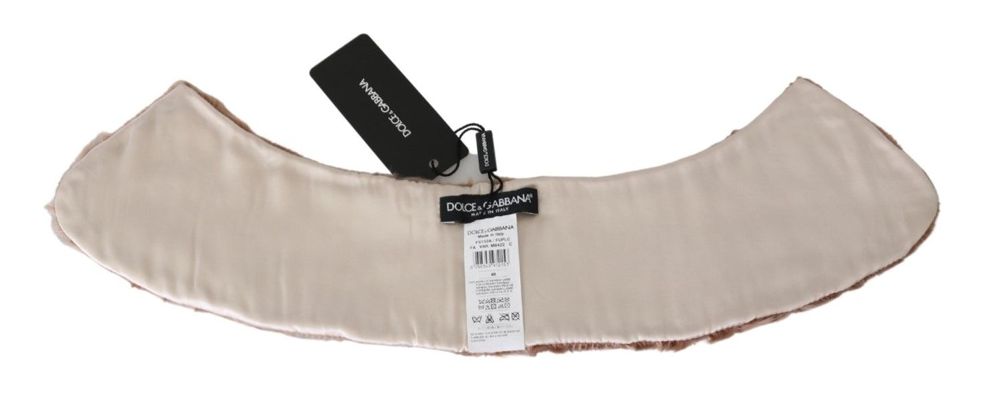 Dolce & Gabbana Elegant Beige Lambskin Scarf for Women Dolce & Gabbana