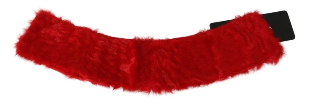 Dolce & Gabbana Elegant Red Lambskin Scarf Dolce & Gabbana