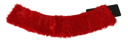 Dolce & Gabbana Elegant Red Lambskin Scarf Dolce & Gabbana