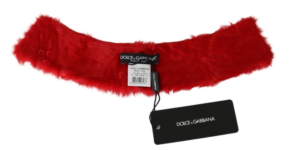 Dolce & Gabbana Elegant Red Lambskin Scarf Dolce & Gabbana