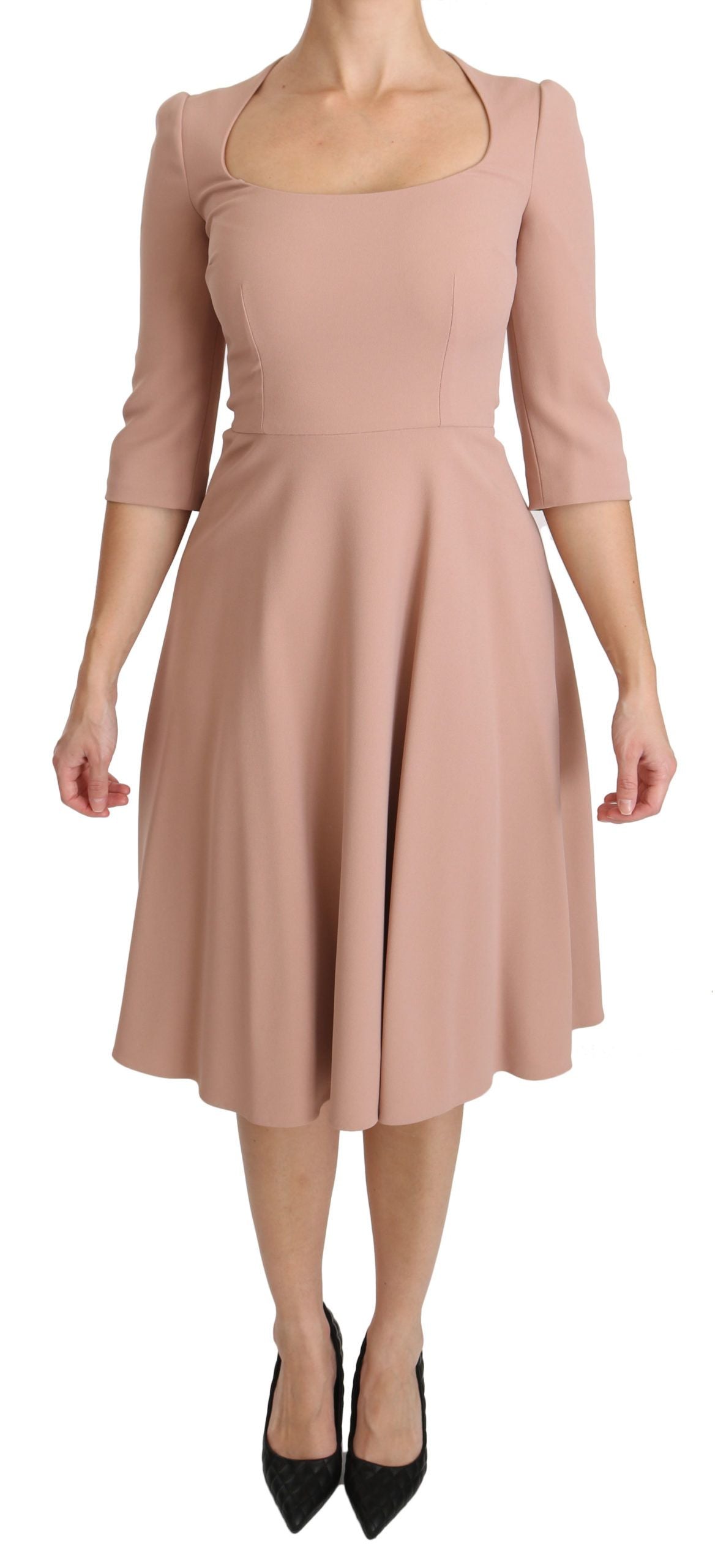 Dolce & Gabbana Elegant Light Pink A-Line Knee Length Dress Dolce & Gabbana