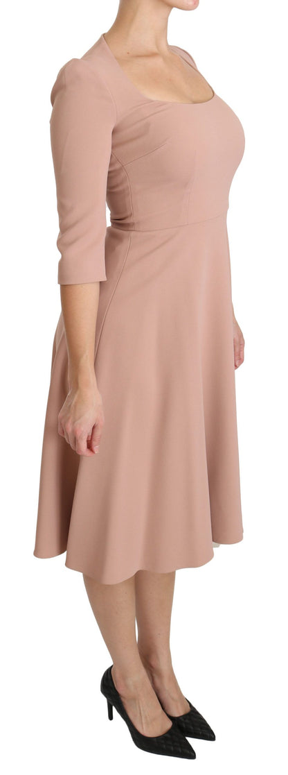 Dolce & Gabbana Elegant Light Pink A-Line Knee Length Dress Dolce & Gabbana