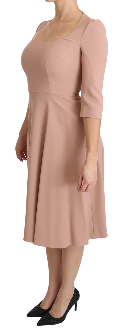 Dolce & Gabbana Elegant Light Pink A-Line Knee Length Dress Dolce & Gabbana