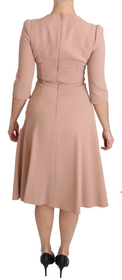 Dolce & Gabbana Elegant Light Pink A-Line Knee Length Dress Dolce & Gabbana