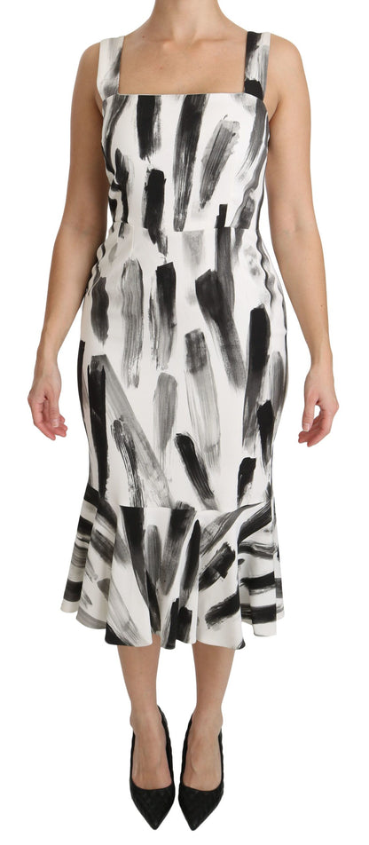 Dolce & Gabbana Chic Monochrome Sheath Midi Dress Dolce & Gabbana