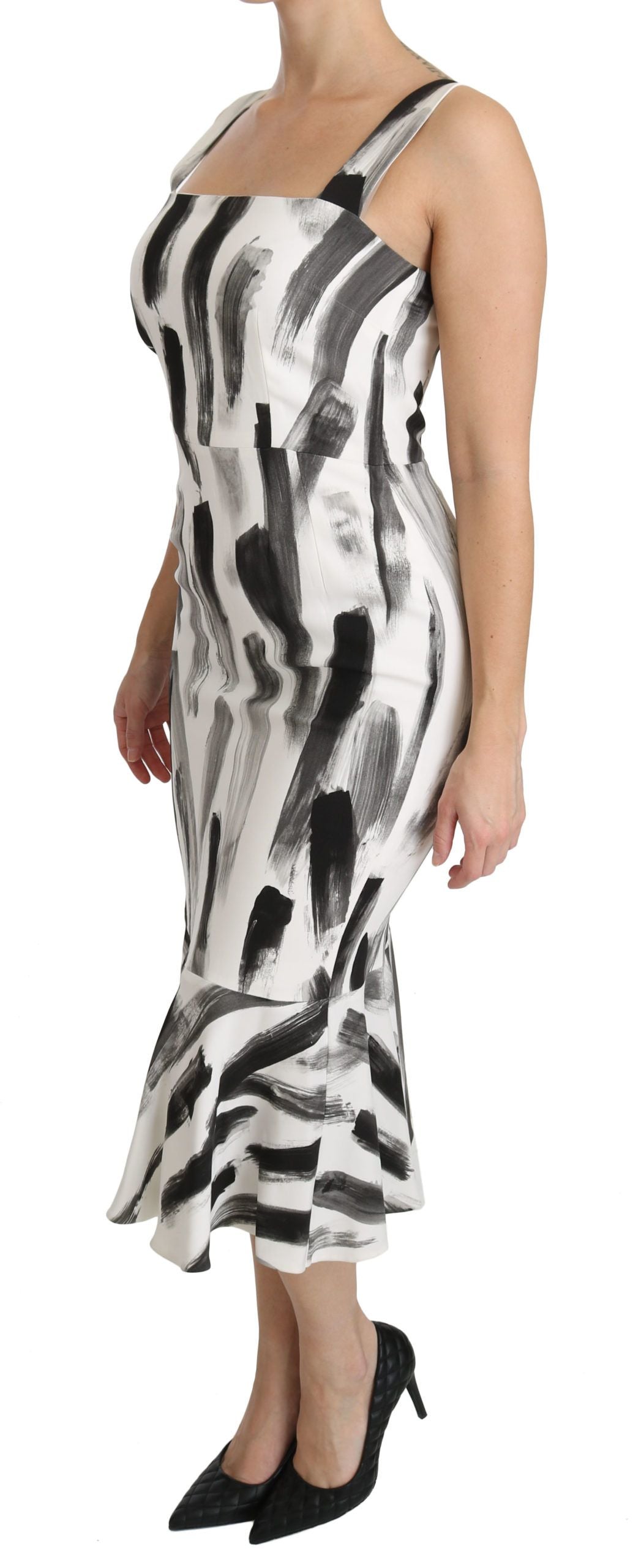 Dolce & Gabbana Chic Monochrome Sheath Midi Dress Dolce & Gabbana