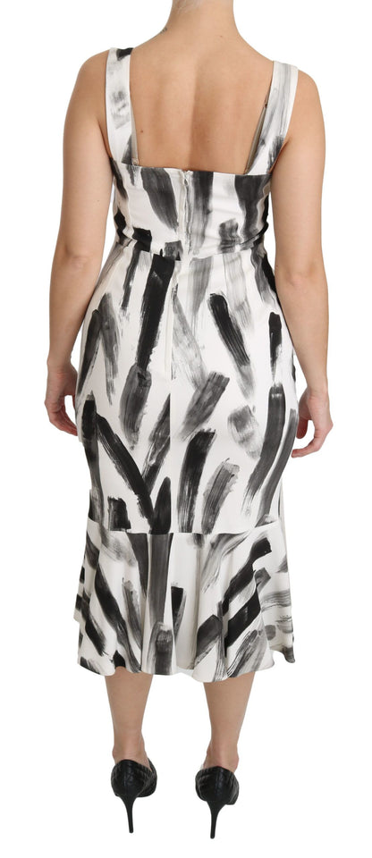 Dolce & Gabbana Chic Monochrome Sheath Midi Dress Dolce & Gabbana