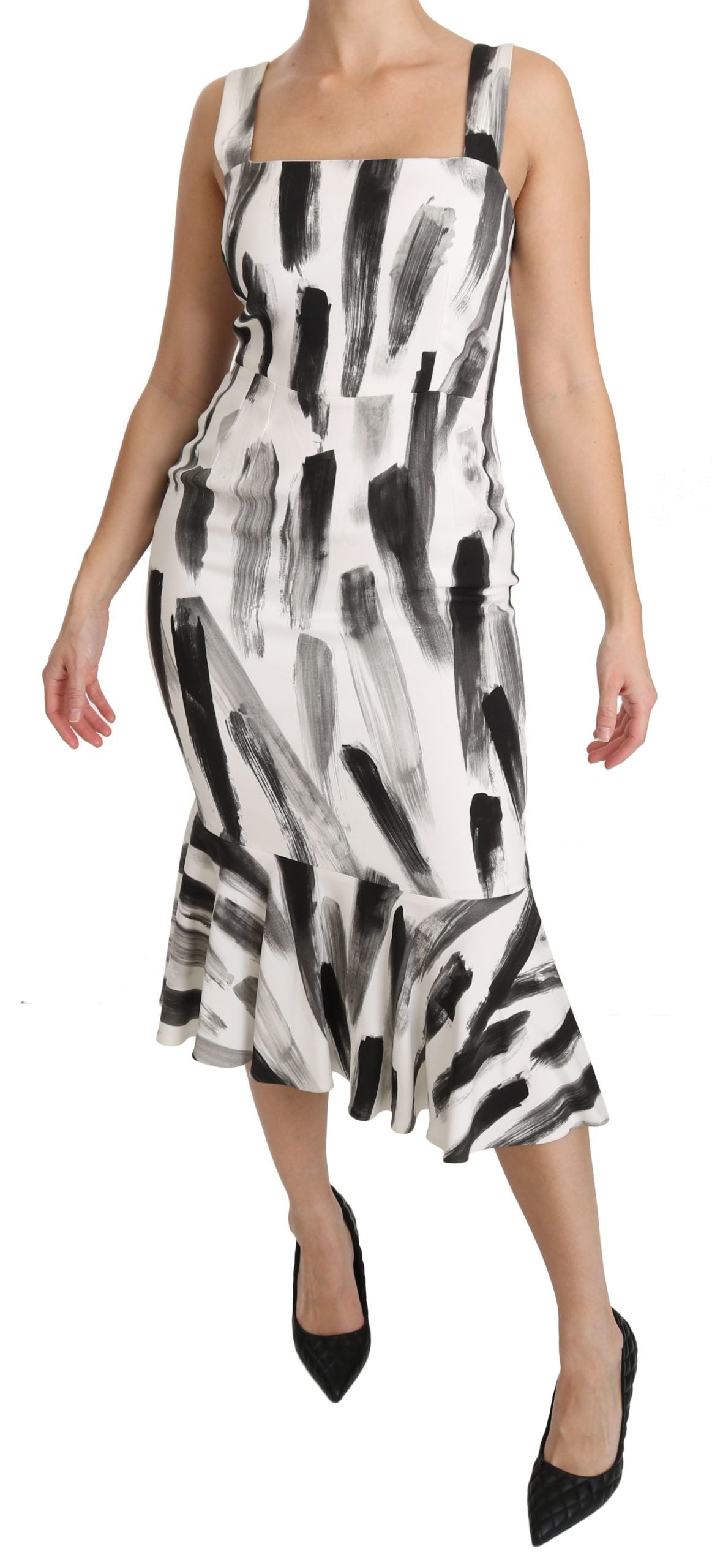 Dolce & Gabbana Chic Monochrome Sheath Midi Dress Dolce & Gabbana