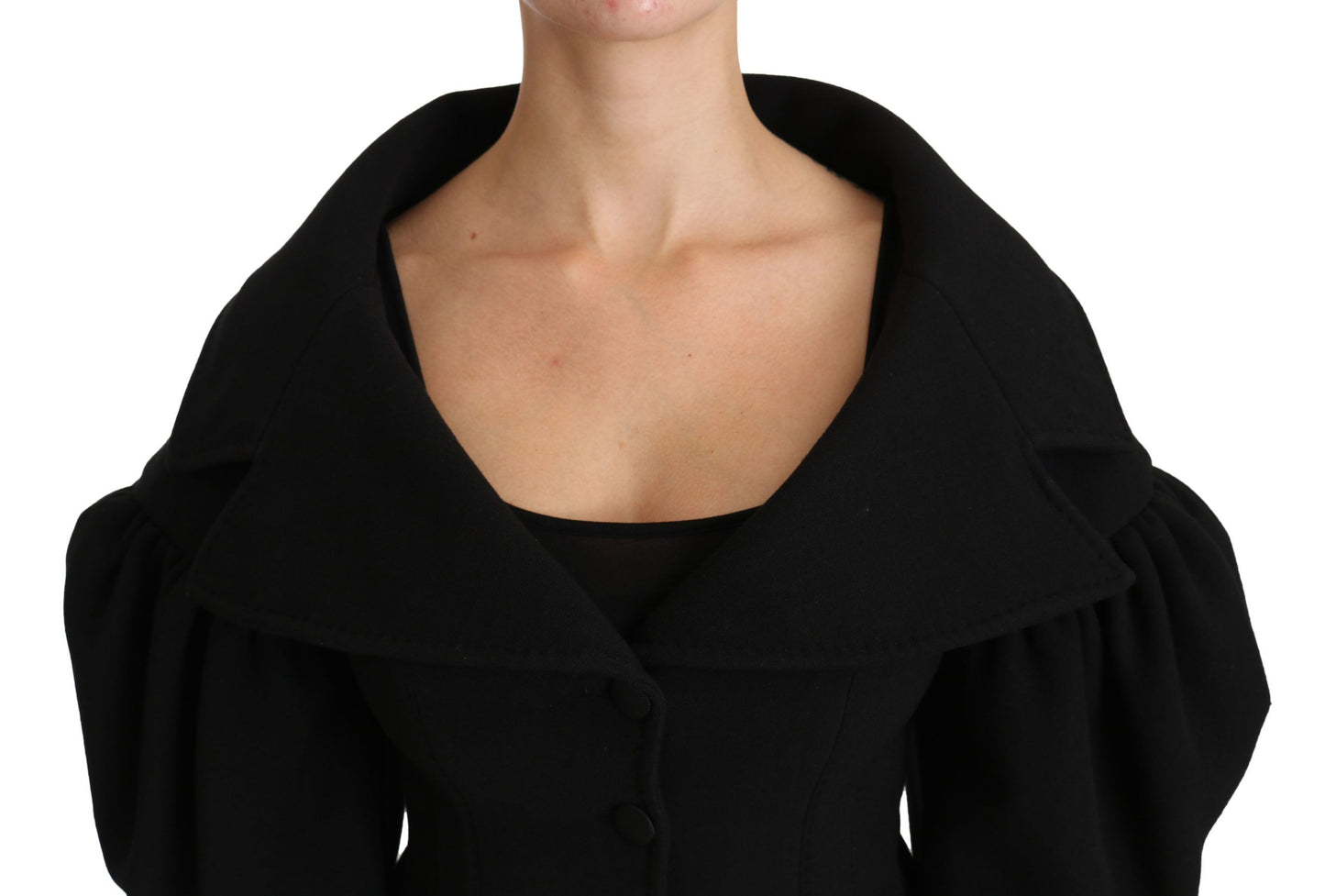 Dolce & Gabbana Elegant Black Virgin Wool Coat Dolce & Gabbana