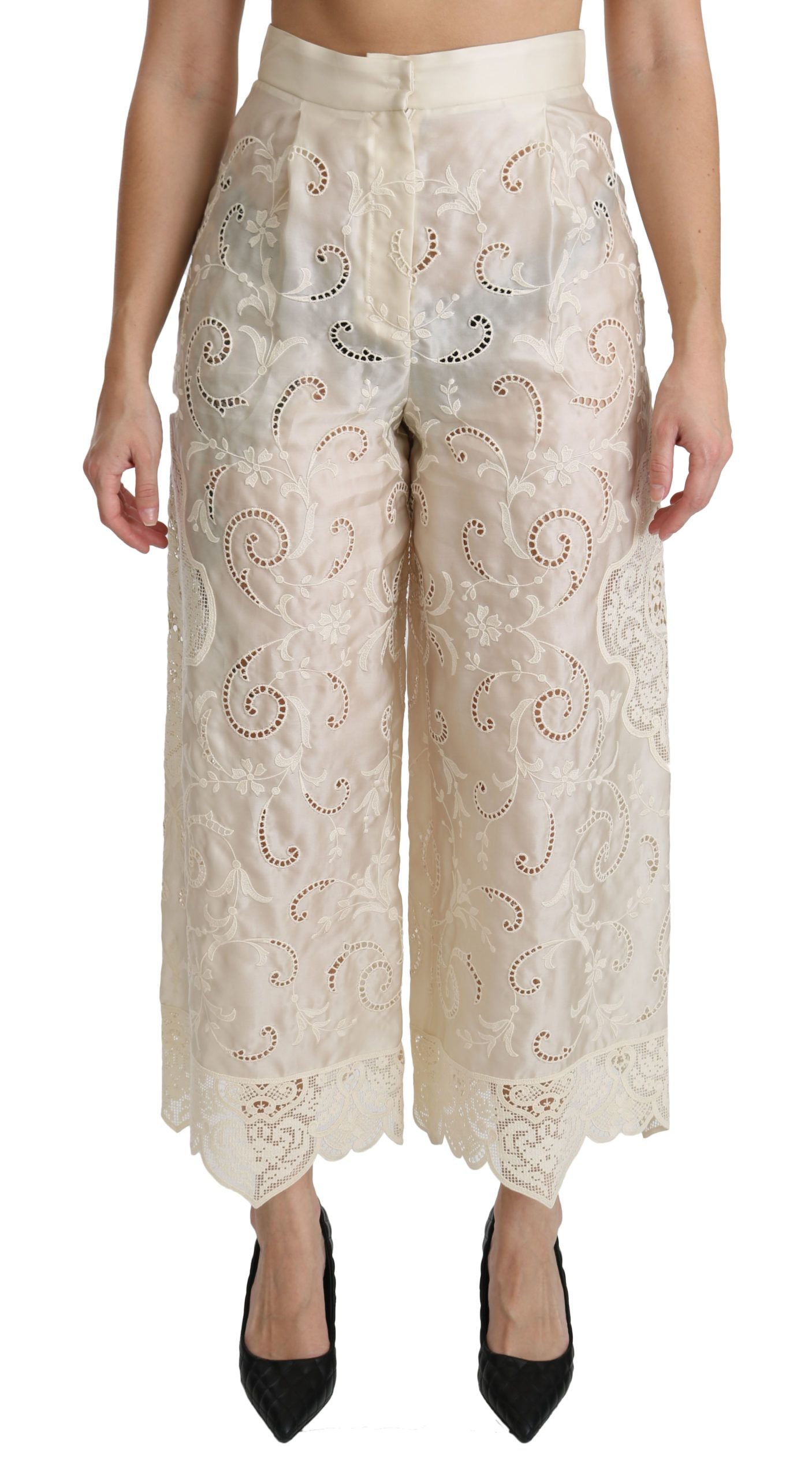 Dolce & Gabbana Elegant High Waist Palazzo Cropped Pants Dolce & Gabbana