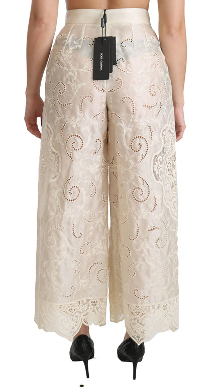 Dolce & Gabbana Elegant High Waist Palazzo Cropped Pants Dolce & Gabbana