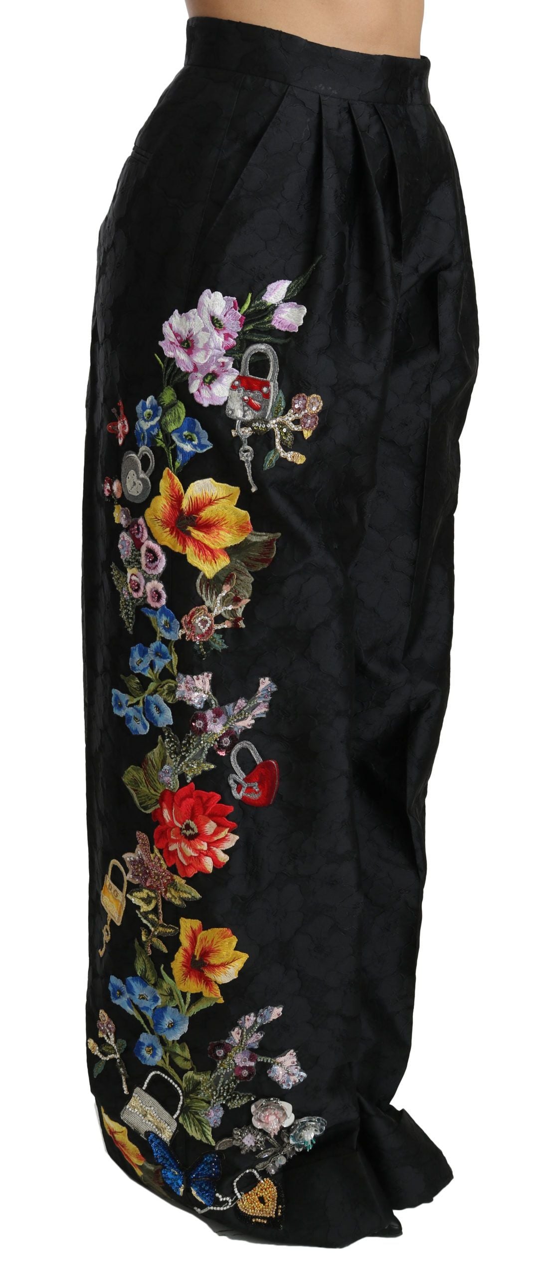 Dolce & Gabbana Elegant High Waist Wide Leg Floral Pants Dolce & Gabbana