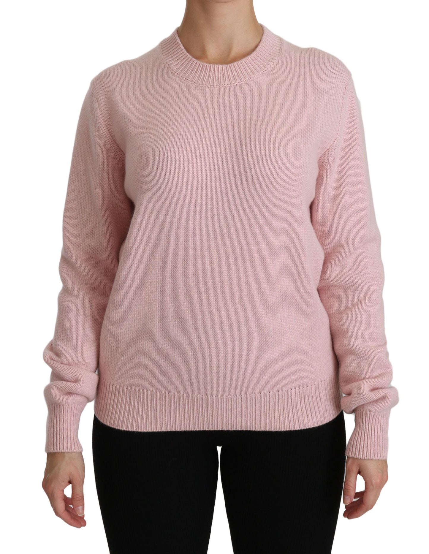 Dolce & Gabbana Cashmere-Blend Pink Crew Neck Sweater Dolce & Gabbana