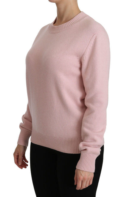 Dolce & Gabbana Cashmere-Blend Pink Crew Neck Sweater Dolce & Gabbana