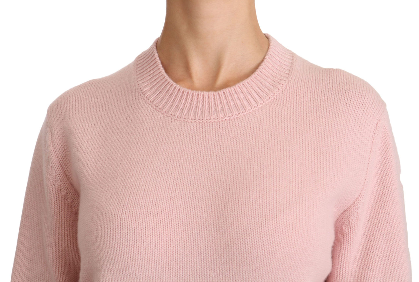 Dolce & Gabbana Cashmere-Blend Pink Crew Neck Sweater Dolce & Gabbana