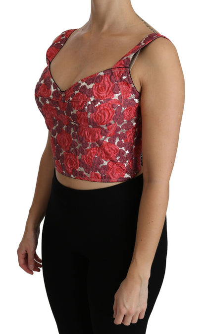 Dolce & Gabbana Elegant Floral Brocade Cropped Top Dolce & Gabbana