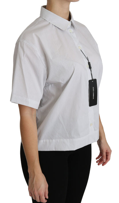 Dolce & Gabbana Elegant White Cotton Polo Top Dolce & Gabbana