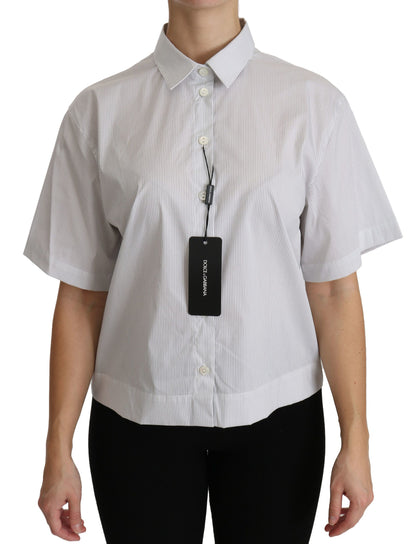 Dolce & Gabbana Elegant White Cotton Polo Top Dolce & Gabbana