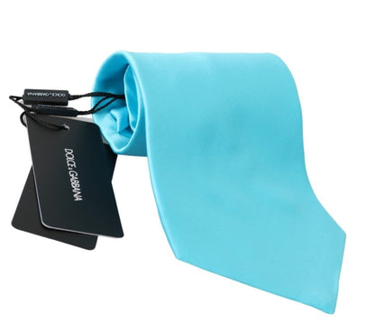 Dolce & Gabbana Stunning Light Blue Silk Men's Tie Dolce & Gabbana