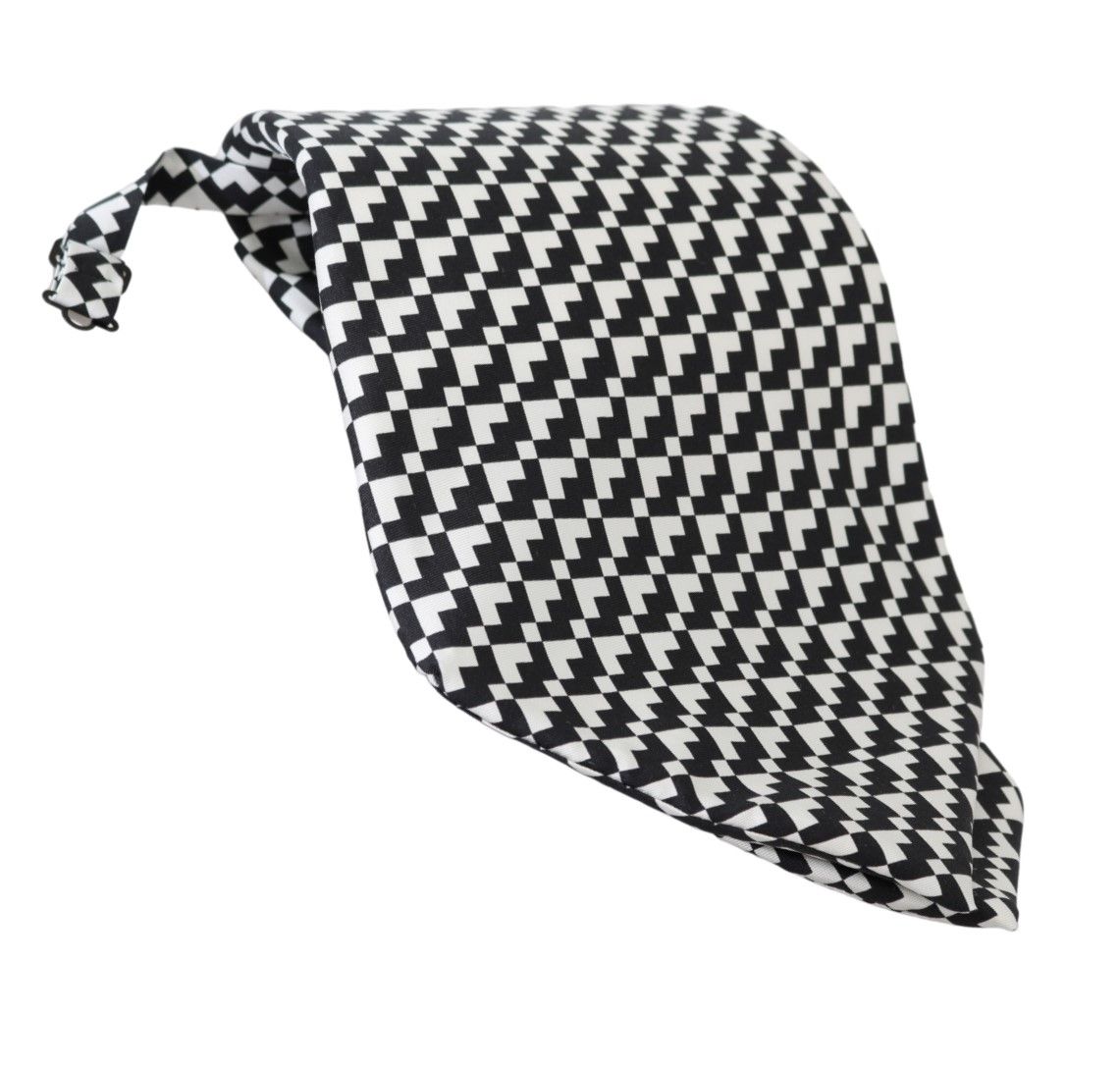 Dolce & Gabbana Elegant Black Patterned Silk Tie Dolce & Gabbana