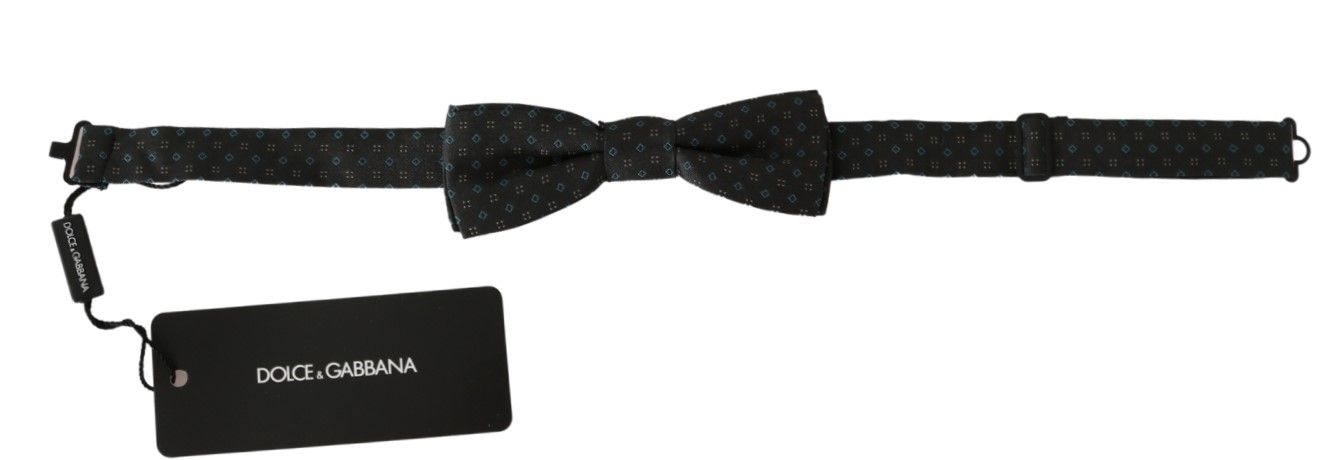 Dolce & Gabbana Elegant Silk Gray Patterned Bow Tie Dolce & Gabbana