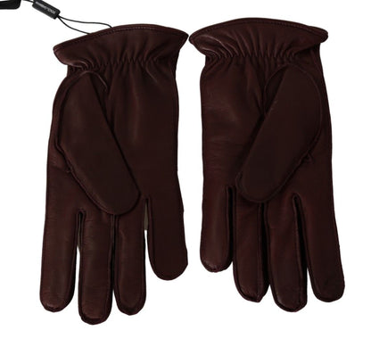 Dolce & Gabbana Elegant Maroon Wrist-Length Lambskin Gloves Dolce & Gabbana