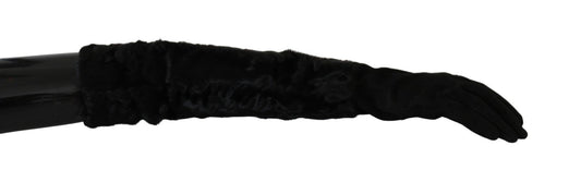 Dolce & Gabbana Elegant Elbow Length Suede Gloves Dolce & Gabbana