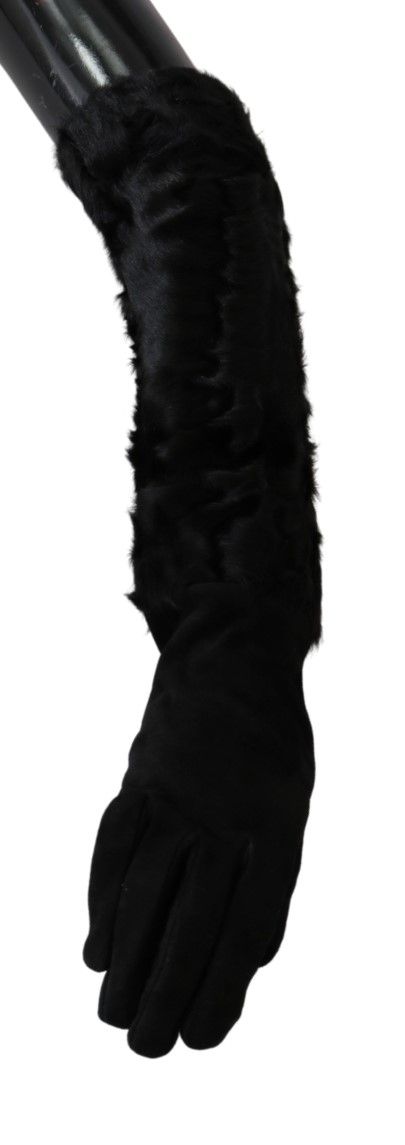 Dolce & Gabbana Elegant Elbow Length Suede Gloves Dolce & Gabbana