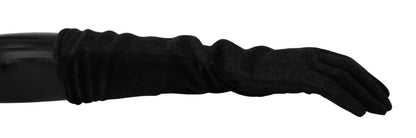 Dolce & Gabbana Elegant Mid-Length Wool Gloves in Black Dolce & Gabbana