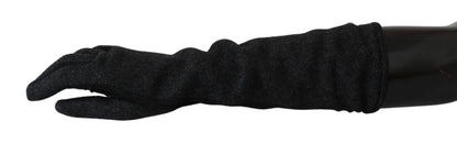 Dolce & Gabbana Elegant Mid-Length Wool Gloves in Black Dolce & Gabbana